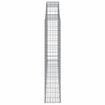 Gabionen mit Hochbogen 2 Stk. 300x30x160/180cm Verzinktes Eisen