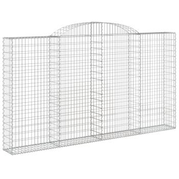 Gabionen mit Hochbogen 4 Stk. 300x30x160/180cm Verzinktes Eisen