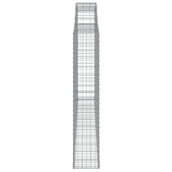 Gabionen mit Hochbogen 4 Stk. 300x30x160/180cm Verzinktes Eisen