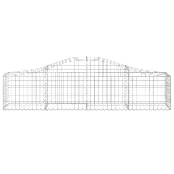 Gabionen mit Hochbogen 11 Stk. 200x30x40/60 cm Verzinktes Eisen