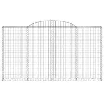Gabionen mit Hochbogen 3 Stk. 300x30x160/180cm Verzinktes Eisen