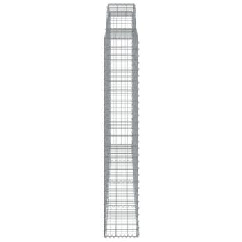 Gabionen mit Hochbogen 4 Stk. 300x30x180/200cm Verzinktes Eisen