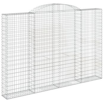 Gabionen mit Hochbogen 2 Stk. 300x30x200/220cm Verzinktes Eisen