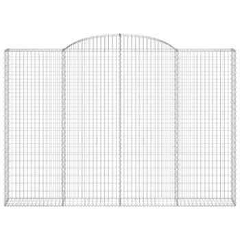 Gabionen mit Hochbogen 2 Stk. 300x30x200/220cm Verzinktes Eisen