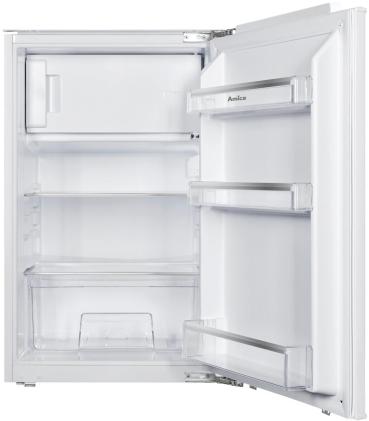 Amica EKSX 361 905 Einbau-Kühlschrank mit Gefrierfach, Nischenhöhe: 88 cm, 116 L, Festtür-Technik, elektronische Steuerung, Tür-Offen-Alarm, Inverter Kompressor, weiß (1195026)