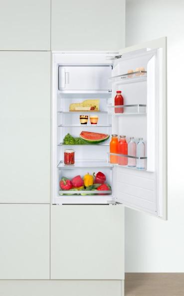 Amica EKSX 362 241 Einbau-Kühlschrank mit Gefrierfach, Nischenhöhe: 122 cm, 179 L, Festtür-Technik, elektronische Steuerung, Tür-Offen-Alarm, Inverter Kompressor, weiß (1195048)
