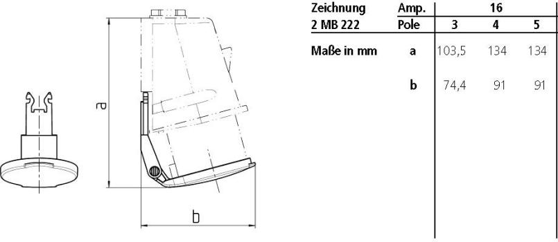 Mennekes Klappdeckel für Wandgerätestecker, grau (41489)