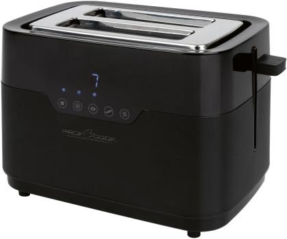 ProfiCook Toaster PC-TA 1244, 2 Scheiben, Sensor Touch-Bedienung, Brötchenaufsatz, schwarz