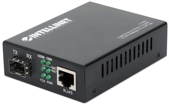 ARDEBO.de Intellinet Medienkonverter 10/100/1000Base-TX auf SFP ( GBIC ), schwarz (510493)