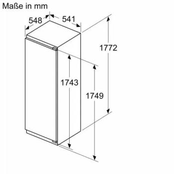 Neff KI2822FE0 N50 Einbaukühlschrank, Nischenhöhe 177,5 cm, 280 L, mit Gefrierfach, Festtürtechnik, Super Cooling, Vario Zone, weiß