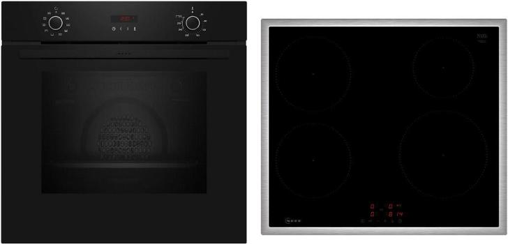 ARDEBO.de Neff BX46PIB0 N30/N50 A+ Backofen-Set (B2CCG6AK3 + T46SBE1L0) mit Induktionskochfeld, 60 cm breit, 71 L, Pyrolytisch, schwarz