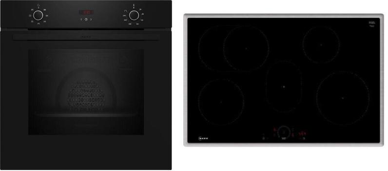 ARDEBO.de Neff BX38IB0 N30/N70 A+ Backofen-Set (B1CCC0AK3 + T58SHF1L0) mit Induktionskochfeld, 60 cm breit, 71 L, 5 Heizarten, schwarz