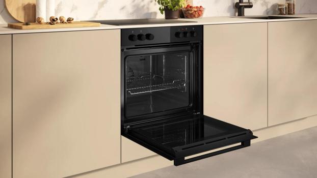 Neff EX1B0 N30/N50 EEK: A Einbauherdset mit Elektrokochfeld (E1DCA0AK3 + M16SRF0L0), 60 cm breit, 71 L, 5 Heizarten, schwarz