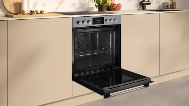 Neff EDX40 N30/N50 Einbauherdset mit Elektrokochfeld (E1CCD2AN3 + M13R42N2), 60 cm breit, 71 L, 7 Heizarten, Edelstahl