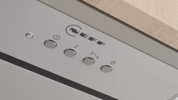 Neff D54NAC1N0 Lüfterbaustein, 52 cm breit, 645 m³/h, 3 Lüfterstufen und 1 Intensivstufe, Edelstahl
