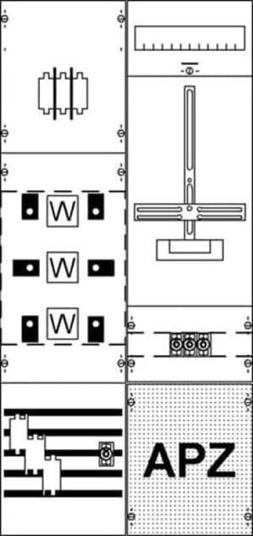 ARDEBO.de Striebel & John KA4284 Mess- und Wandlerfeld, komplett, mit Zählerkreuz, Innebereich, H3 (2CPX035092R9999)