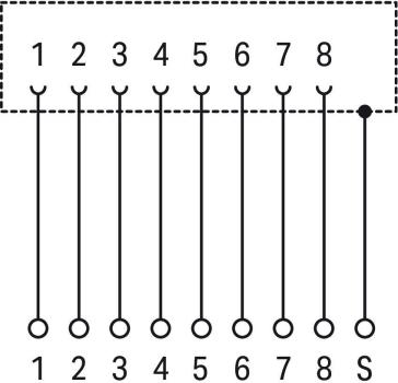 Wago 289-175 Übergabemodul, RJ-45, Leiterplattenklemmen, 2-reihig, Cat. 5, im Montagesockel; mit Schirmanschluss, mit Schirmklemmbügel. 1,50 mm²