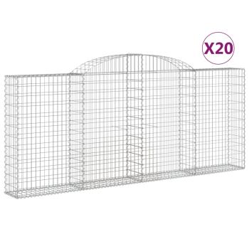 ARDEBO.de - Gabionen mit Hochbogen 20 Stk 300x30x120/140cm Verzinktes Eisen