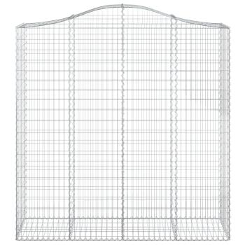 Gabionen mit Hochbogen 3 Stk. 200x50x200/220cm Verzinktes Eisen