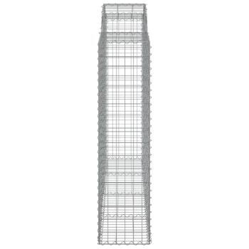 Gabionen mit Hochbogen 15Stk. 200x50x160/180cm Verzinktes Eisen