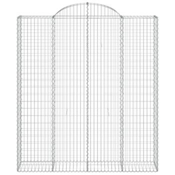 Gabionen mit Hochbogen 8 Stk. 200x50x220/240cm Verzinktes Eisen