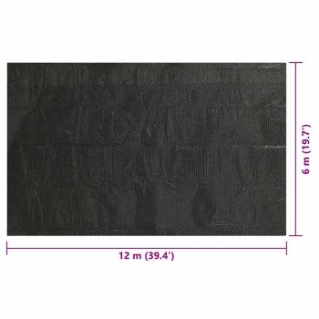 Rechteckige Poolabdeckung 1200x600 cm PE Schwarz
