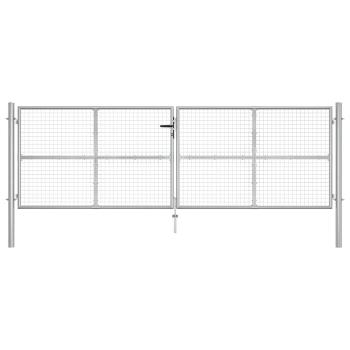 Gartentor Verzinkter Stahl 415 x 175 cm Silbern