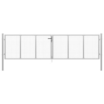 Gartentor Verzinkter Stahl 415 x 175 cm Silbern
