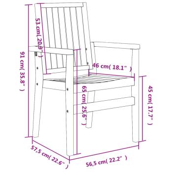 Gartenstühle 6 Stk. Stapelbar 56,5x57,5x91 cm Massivholz Teak