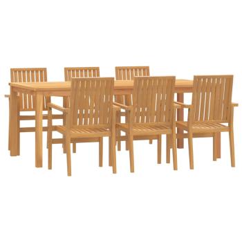 7-tlg. Garten-Essgruppe Massivholz Teak