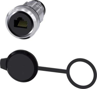 ARDEBO.de Siemens 3SU1950-0GB80-0AA0 RJ45 Anschluss, 22 mm, Metall hochglanz, silber