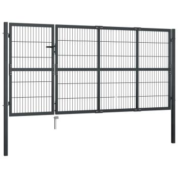 Gartentor mit Pfosten Stahl 350×120 cm Anthrazit