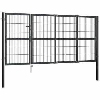 Gartentor mit Pfosten Stahl 350×120 cm Anthrazit