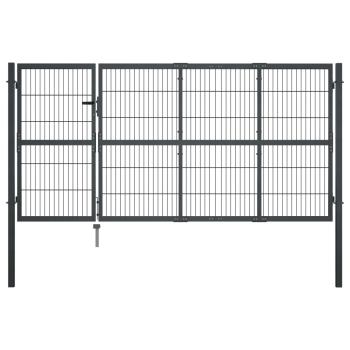 Gartentor mit Pfosten Stahl 350×120 cm Anthrazit