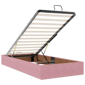 ARDEBO.de - Ottoman-Bett mit Matratzen & LEDs Rosa 80x200 cm Samt