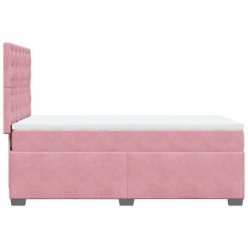 Boxspringbett mit Matratze Rosa 80x200 cm Samt