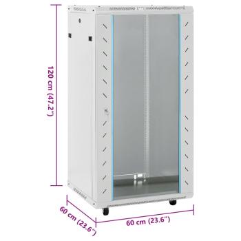 22U Netzwerkschrank 19" IP20 Grau 60x60x120 cm