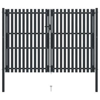 ARDEBO.de - Doppelflügel Zauntor Stahl 306x250 cm Anthrazit