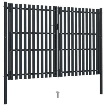 Doppelflügel Zauntor Stahl 306x250 cm Anthrazit