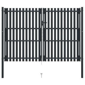 Doppelflügel Zauntor Stahl 306x250 cm Anthrazit