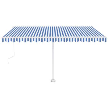 Standmarkise Automatisch 400x350 cm Blau/Weiß