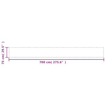 Balkon-Sichtschutz Hellgrau 75x700 cm 100 % Polyester-Oxford