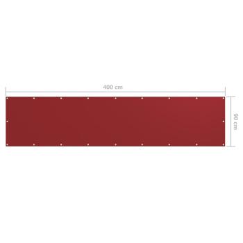 Balkon-Sichtschutz Rot 90x400 cm Oxford-Gewebe