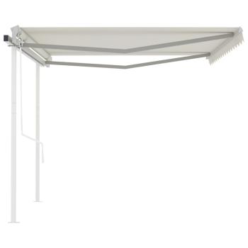 Markise Automatisch Einziehbar mit Pfosten 4x3,5 m Creme