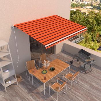 ARDEBO.de - Markise Automatisch Einziehbar 400x350 cm Orange und Braun