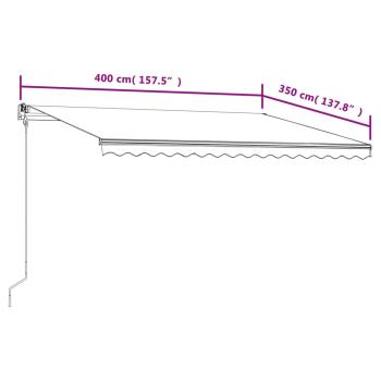 Markise Automatisch Einziehbar 400x350 cm Blau und Weiß