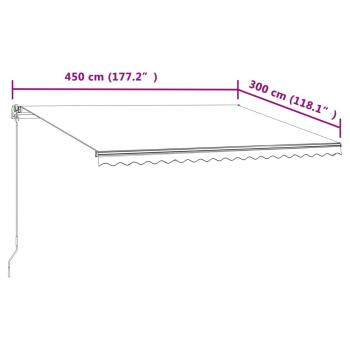 Markise Automatisch Einziehbar 450x300 cm Gelb und Weiß