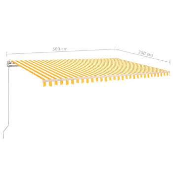 Markise Automatisch Einziehbar 500x300 cm Gelb und Weiß