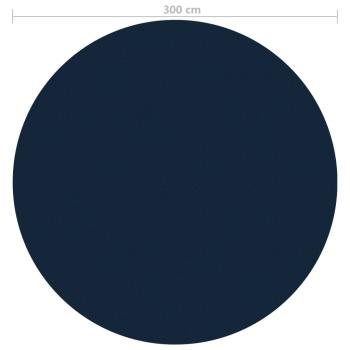 Treibende Pool-Solarplane PE 300 cm Schwarz und Blau