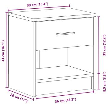 Nachttische 2 Stk. mit Schublade Sonoma-Eiche 39x28x41 cm